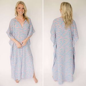 Buddy Love Miller Swell Kaftan Dress S/M Boho Vacation Tropical Resort Kaftan